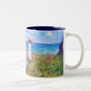 Claude Monet: Klippan går på Pourville Två-Tonad Mugg