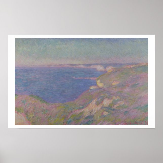 Claude Monet | Klippen nära Dieppe Poster (Framsidan)