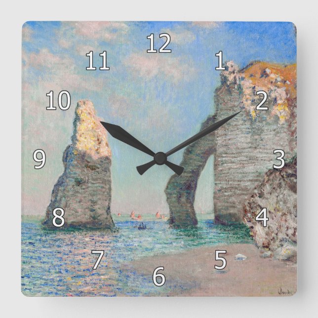 Claude Monet - Klippor vid Etretat Fyrkantig Klocka (Framsida)