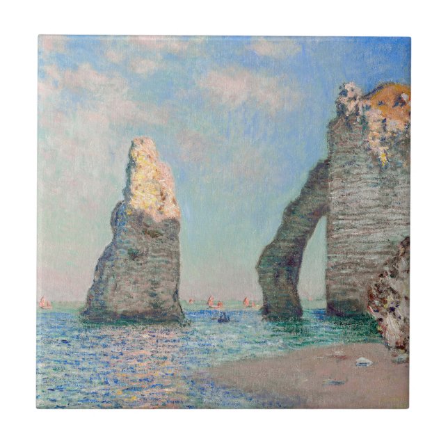 Claude Monet - Klippor vid Etretat Kakelplatta (Framsidan)