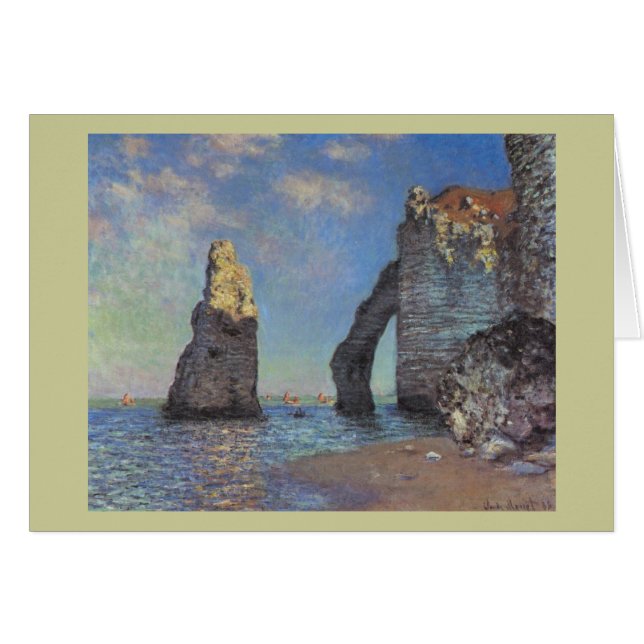 Claude Monet - klipporna på Etretat 1885 Hälsningskort (Framsidan Horizontal)