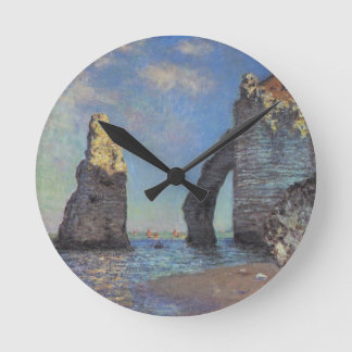 Claude Monet klipporna på Etretat ödegåvor Rund Klocka