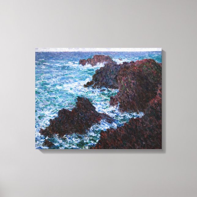 Claude Monet - Klipporna vid Belle-Ile, Vild kust Canvastryck (Framsida)