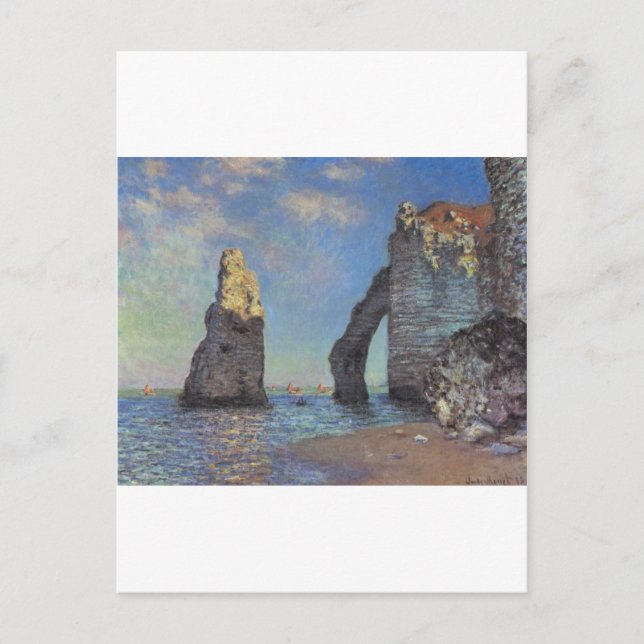 Claude Monet, klipporna vid Etretat-gåvor Vykort (Framsida)