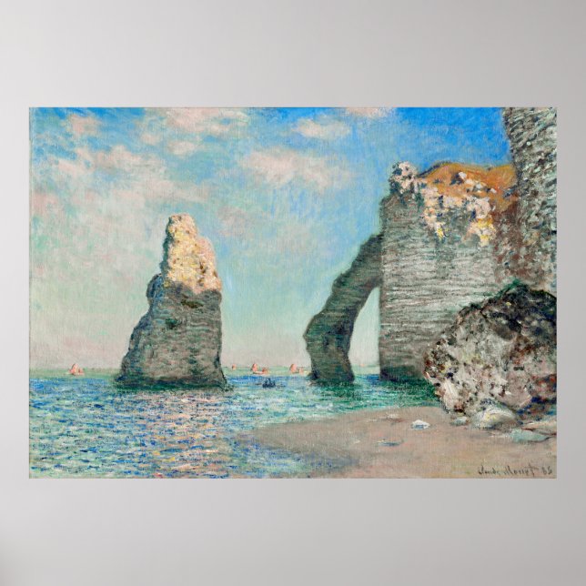 Claude Monet - klipporna vid Étretat Poster (Framsidan)