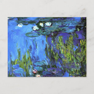 Claude Monet konst: Näckrosor, blå indigo Vykort