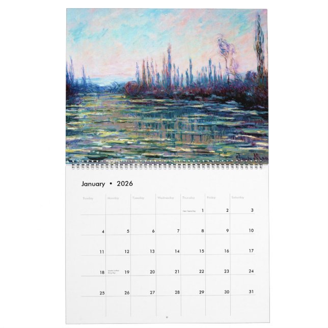 Claude Monet, konstmålning av bästa bra 2014 Kalender (Jan 2026)