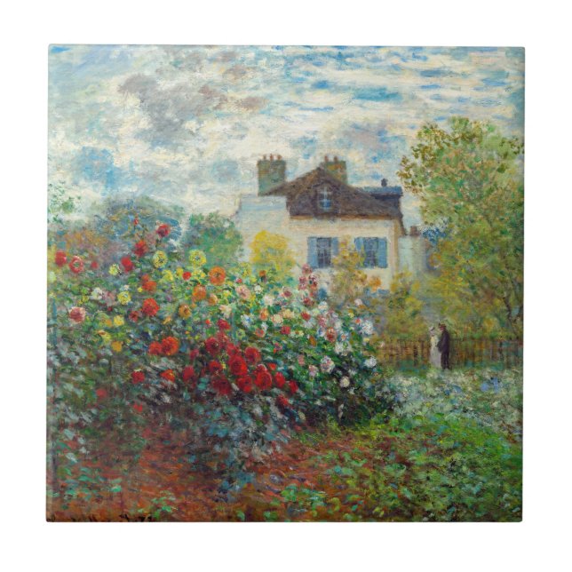 Claude Monet - Konstnärens Garden i Argentina Kakelplatta (Framsidan)