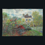 Claude Monet - Konstnärens Garden i Argentina Kökshandduk<br><div class="desc">Konstnärens trädgård i Argentina / A Corner of the Garden with Dahlias - Claude Monet,  Oil on Canvas,  1873</div>