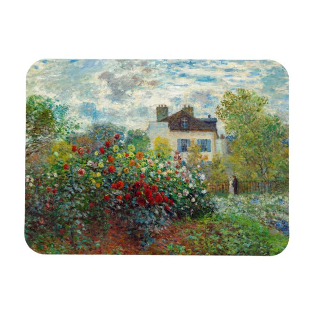Claude Monet - Konstnärens Garden i Argentina Magnet (Horisontell)
