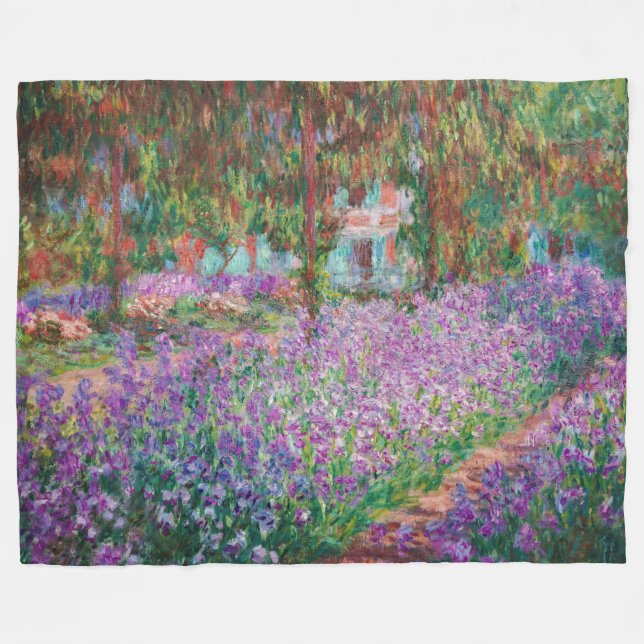 Claude Monet - Konstnärens Garden på Giverny Fleecefilt (Framsidan (Horisontell))
