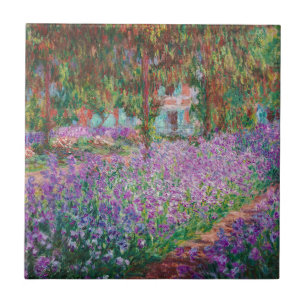 Claude Monet - Konstnärens Garden på Giverny Kakelplatta