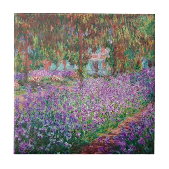 Claude Monet - Konstnärens Garden på Giverny Kakelplatta (Framsidan)