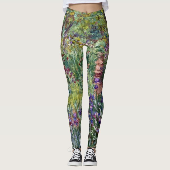 Claude Monet - Konstnärens Garden på Giverny Leggings (Framsida)