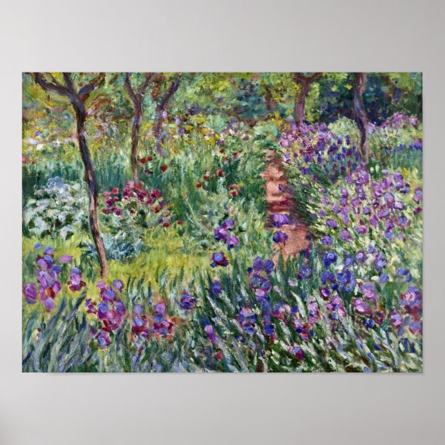 Claude Monet - Konstnärens Garden på Giverny Poster (Framsidan)