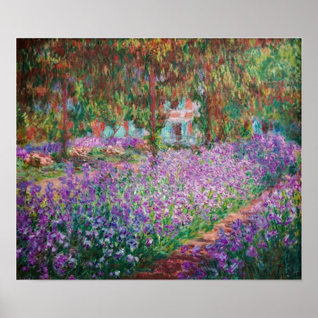 Claude Monet - Konstnärens Garden på Giverny Poster (Framsidan)