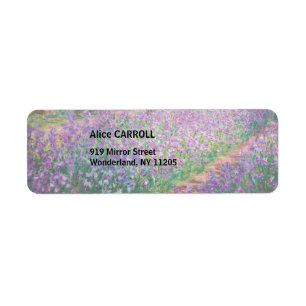 Claude Monet - Konstnärens Garden på Giverny Returadress Etikett