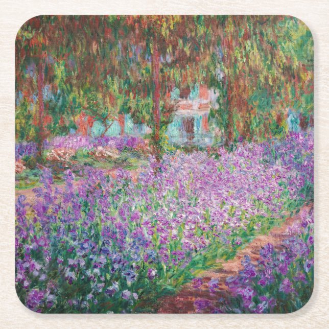 Claude Monet - Konstnärens Garden på Giverny Underlägg Papper Kvadrat (Framsidan)