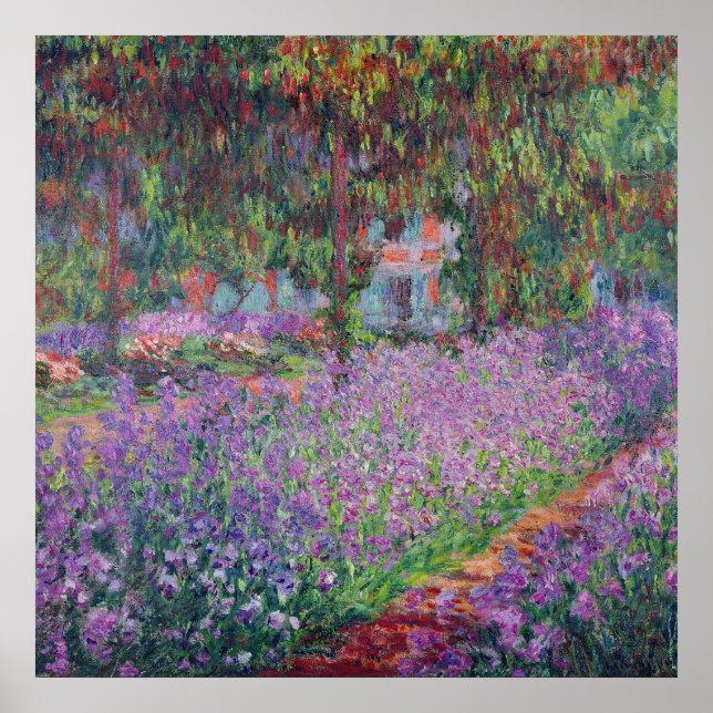 Claude Monet | Konstnärens Garden vid Giverny Poster (Framsidan)