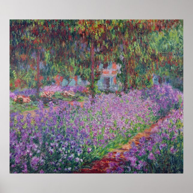 Claude Monet | Konstnärens Garden vid Giverny Poster (Framsidan)
