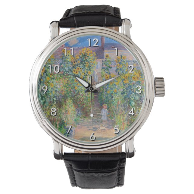 Claude Monet - Konstnärens Garden vid Vetheuil Armbandsur (Framsida)