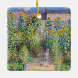 Claude Monet - Konstnärens Garden vid Vetheuil Julgransprydnad Keramik
