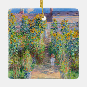 Claude Monet - Konstnärens Garden vid Vetheuil Julgransprydnad Keramik