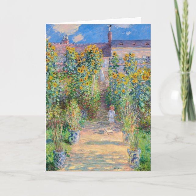 Claude Monet - Konstnärens Garden vid Vetheuil Kort (Framsida)