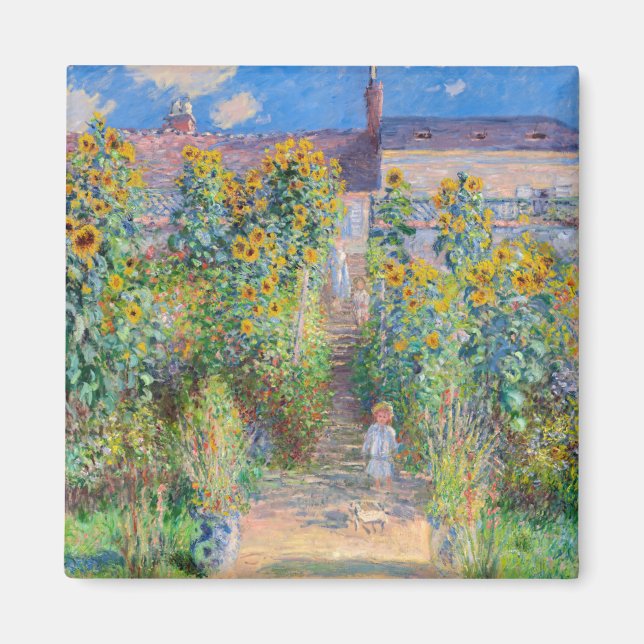 Claude Monet - Konstnärens Garden vid Vetheuil Magnet (Framsidan)