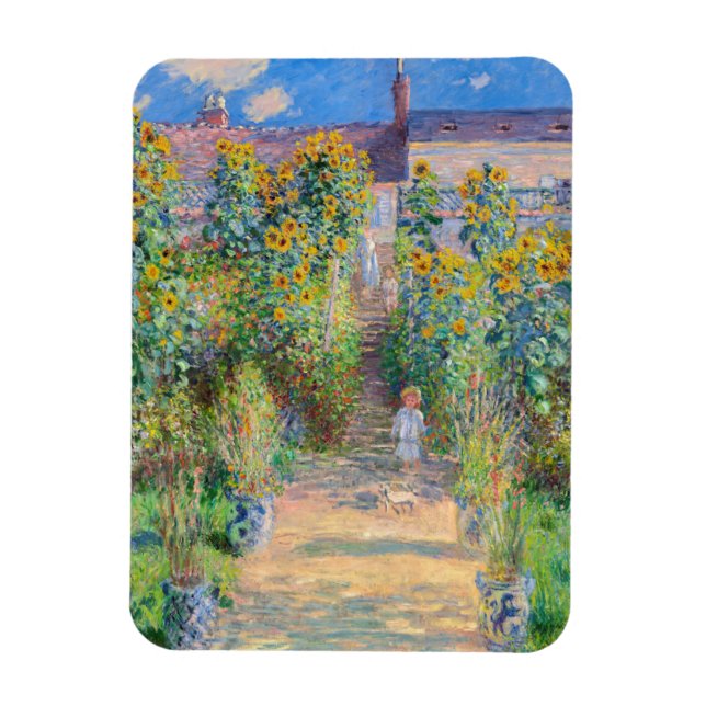 Claude Monet - Konstnärens Garden vid Vetheuil Magnet (Vertikal)