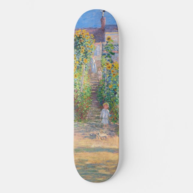 Claude Monet - Konstnärens Garden vid Vetheuil Mini Skateboard Bräda 18,5 Cm (Framsida)