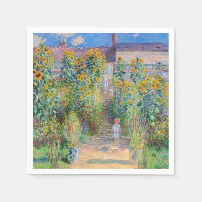 Claude Monet - Konstnärens Garden vid Vetheuil Pappersservett (Framsidan)