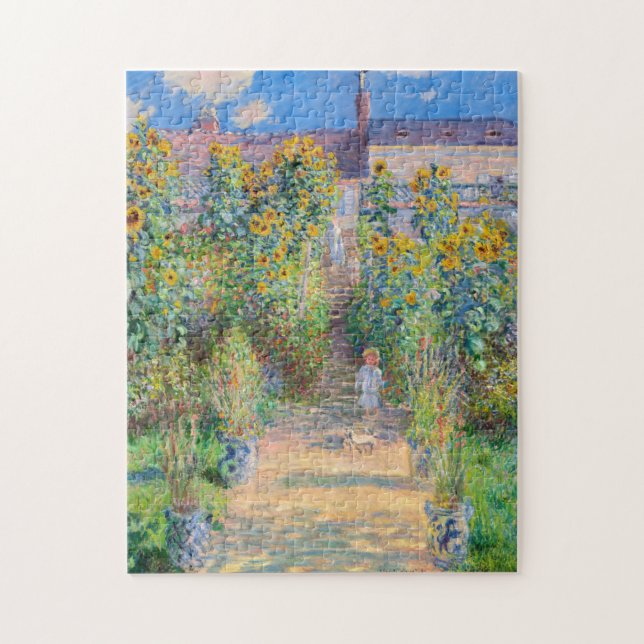 Claude Monet - Konstnärens Garden vid Vetheuil Pussel (Vertikal)