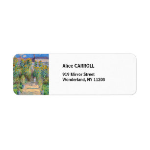 Claude Monet - Konstnärens Garden vid Vetheuil Returadress Etikett
