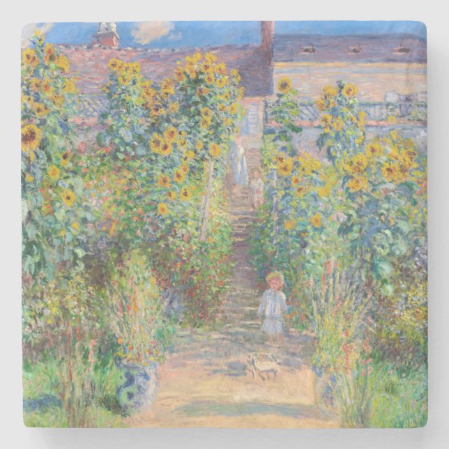 Claude Monet - Konstnärens Garden vid Vetheuil Stenunderlägg (Framsidan)