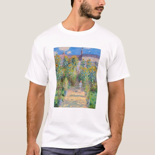 Claude Monet - Konstnärens Garden vid Vetheuil T Shirt (Framsida)
