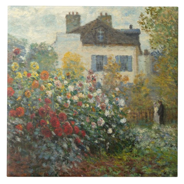 Claude Monet | konstnärens trädgård i Argenteuil Kakelplatta (Framsidan)