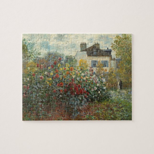 Claude Monet | konstnärens trädgård i Argenteuil Pussel (Horisontell)