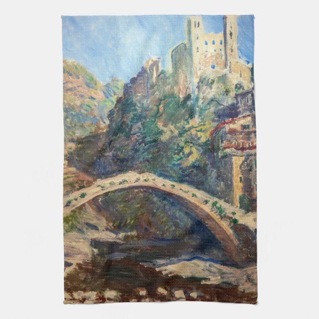 Claude Monet-konstverk - Castle of Dolceacqua Kökshandduk (Vertikal)