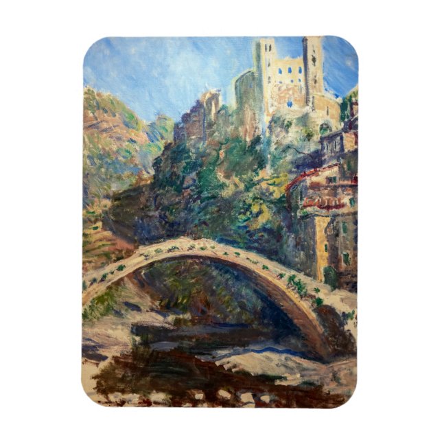Claude Monet-konstverk - Castle of Dolceacqua Magnet (Vertikal)