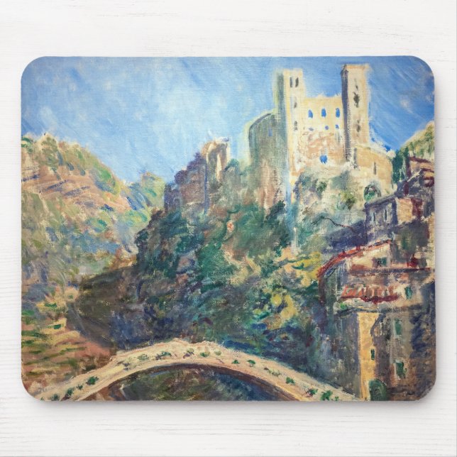 Claude Monet-konstverk - Castle of Dolceacqua Musmatta (Framsidan)