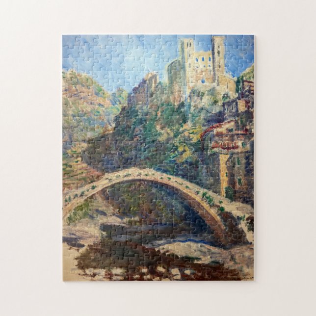 Claude Monet-konstverk - Castle of Dolceacqua Pussel (Vertikal)