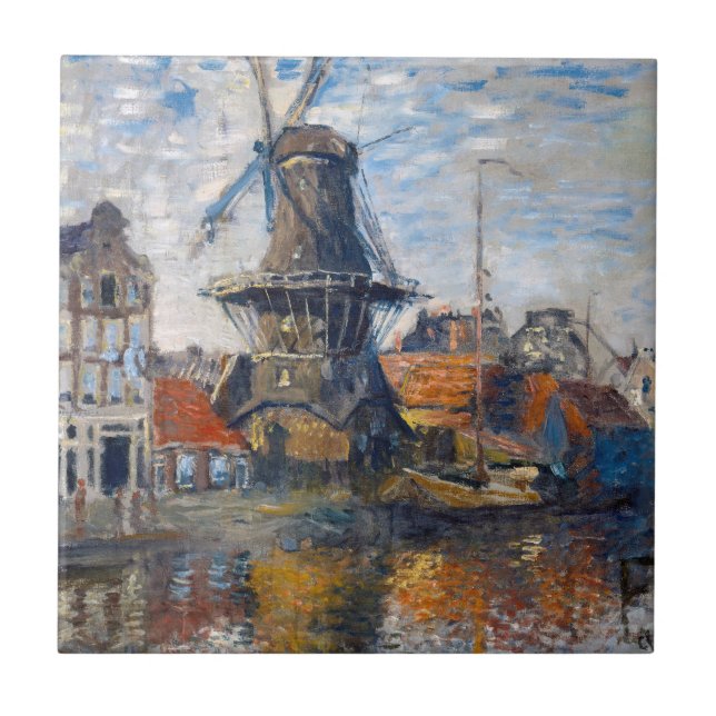 Claude Monet - Kvarn, Amsterdam Kakelplatta (Framsidan)