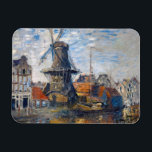 Claude Monet - Kvarn, Amsterdam Magnet<br><div class="desc">Kvarn om Onbekende Gracht,  Amsterdam - Claude Monet,  Oil on Canvas,  1874</div>