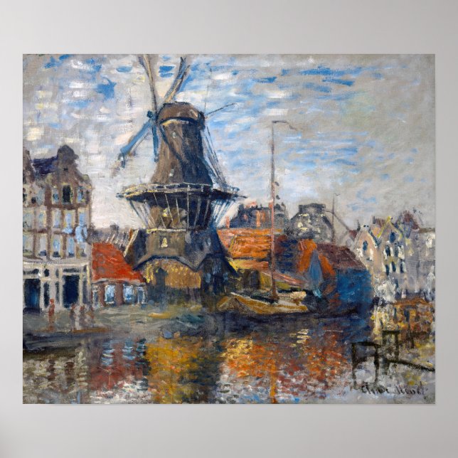 Claude Monet - Kvarn, Amsterdam Poster (Framsidan)