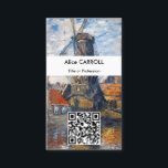 Claude Monet - Kvarn, Amsterdam - QR-kod Visitkort<br><div class="desc">Kvarn om Onbekende Gracht,  Amsterdam - Claude Monet,  Oil on Canvas,  1874</div>