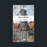 Claude Monet - Kvarn, Amsterdam - QR-kod Visitkort<br><div class="desc">Kvarn om Onbekende Gracht,  Amsterdam - Claude Monet,  Oil on Canvas,  1874</div>