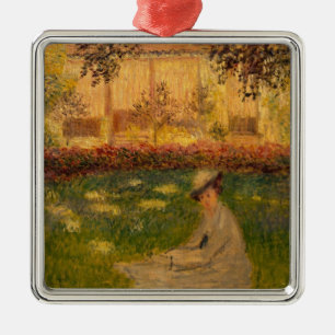 Claude Monet kvinna i en trädgård, 1876 Julgransprydnad Metall