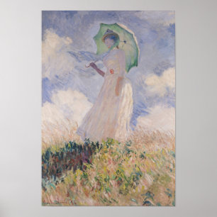 Claude Monet kvinna med den vända ett slags Poster