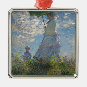 Claude Monet kvinna med en ett slags solskydd 1875 Julgransprydnad Metall